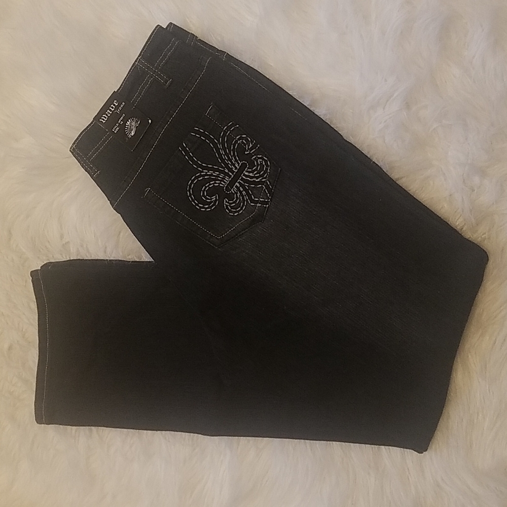 WAVE JEANS PLUS SIZE BLACK STRAIGHT LEGS